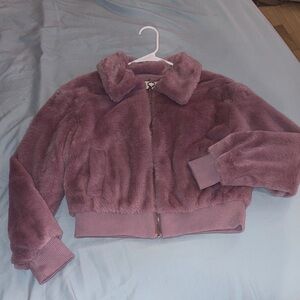 Thread & Supply Kids Plush Jacket in Dusty Purple